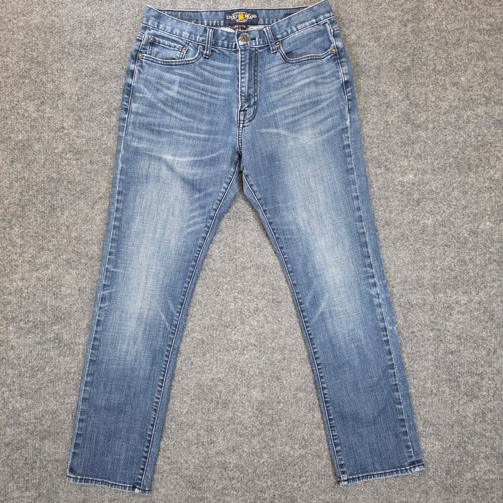 Lucky Brand Jeans Blue Denim 410 Athletic Fit Stretch Tapered Mens 32x30 ACTUAL